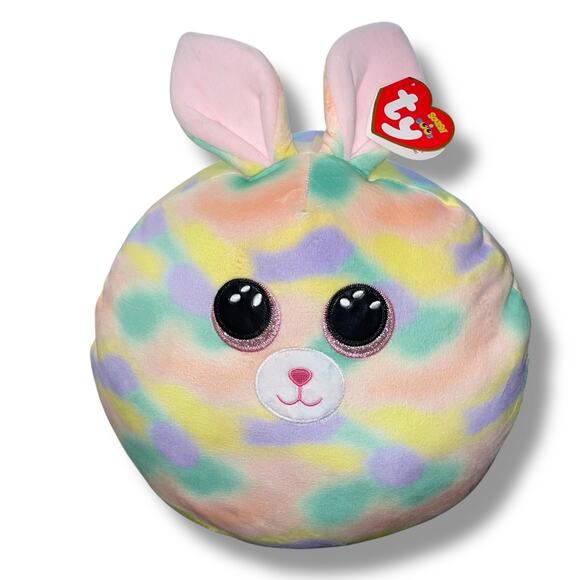 Ty Squish A Boos Plush Furry Easter Bunny Pillow Nursery Decor Baby Shower 18" - Picture 2 of 13